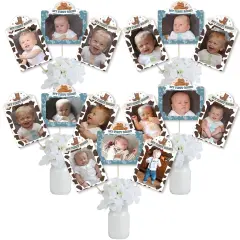 Big Dot of Happiness My First Rodeo - Little Cowboy 1st Birthday Party Picture Centerpiece Sticks - Photo Table Toppers - 15 Pieces