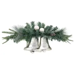 Northlight 18" Decorated Pine Artificial Christmas Swag with Silver Bells Green
