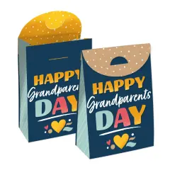 Big Dot of Happiness Happy Grandparents Day - Grandma & Grandpa Gift Favor Bags - Party Goodie Boxes - Set of 12