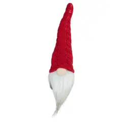 Northlight Gnome with Knitted Hat Christmas Decoration - 8" - Gray and Red