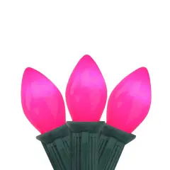 Northlight Opaque C7 Christmas String Lights - Fuscia Pink - 24' Green Wire - 25ct