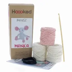 Hoooked Amigurumi DIY Kit W/Eco Barbante Yarn-Mouse Monica