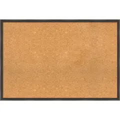 Hardwood Wedge Wood Framed Corkboard, Natural Cork Chocolate