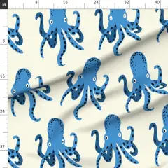 Various Fabrics by the Yard or Fat Quarter Whimsical Octopi Large Scale Coastal Nautical Beach Vacation Sea Life Custom Printed Fabric by Spoonflower