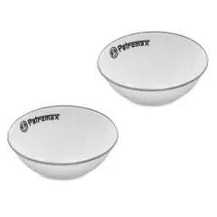 Petromax Enamelware Dinnerware Bowls, Traditional Lightweight Enameled Steel Tableware for Kitchen and Camping, Pack of 2 for Hot or Cold Food