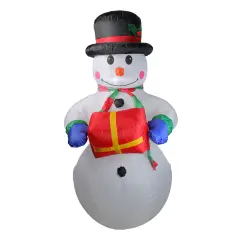 Northlight Lighted Inflatable Snowman Outdoor Christmas Decoration - 5' - White Lights