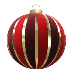 GKI/Bethlehem Lighting Lighted Inflatable Commercial Outdoor Christmas Ball Ornament - 7.5' - Red and Gold