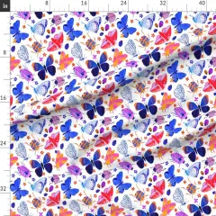 Various Fabrics by the Yard or Fat Quarter Modern Butterfly Butterflies Whimsical Insects Bugs Purple Blue Pink Watercolor Modern Custom Printed Fabric by Spoonflower