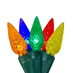 Hofert LED Facet C6 Twinkling Christmas Lights - Multi-Color - 23.5 ft Green Wire - 70ct