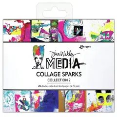 Dina Wakley Media Collage Sparks 6"X4" 20/Pkg-Collection 2