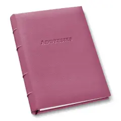 Gallery Leather Large Address Book with Alphabetical Tabs up to 480 records, Leather Notebook Hardcover, Telephone and Address Books - 9x7, Camden Orchid