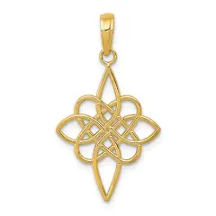 14K Gold Celtic Knot Pendant Charm Jewelry 28 x 16 mm