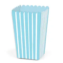 Big Dot of Happiness Blue Stripes - Simple Party Favor Popcorn Treat Boxes - Set of 12