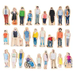 Learning Advantage Everyone's Family Wooden People - 26 Piece Set