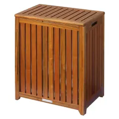 Oceanstar Solid Wood Spa Hamper Brown