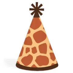 Big Dot of Happiness Giraffe Print - Cone Happy Birthday Party Hats for Kids and Adults - Set of 8 (Standard Size)