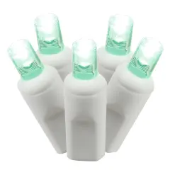 Vickerman LED Wide Angle Mini Commercial Grade Christmas Lights - Green - 50ct - 24' White Wire