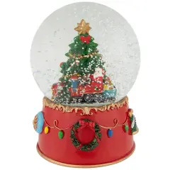 Northlight Train and Christmas Tree Village Musical Snow Globe - 8" Red