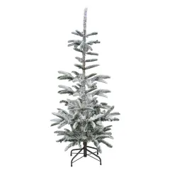 Northlight Real Touch&trade;️ Slim Flocked Nordmann Fir Artificial Christmas Tree - 6.5' - Unlit Green