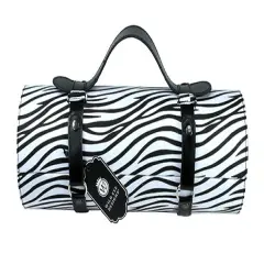 Wild Eye 13.25" Black and White Zebra Print Wine Bottle Carrier Purse