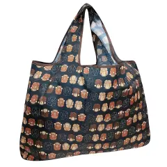 Wrapables Large Foldable Tote Nylon Reusable Grocery Bag Monkey Business