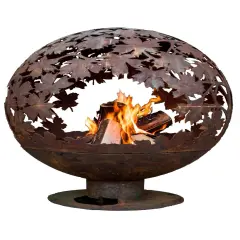 Esschert Design 36" Brown Rustic Finish Extra Large Leaf Outdoor Fire Sphere