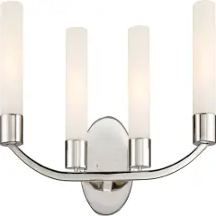 Denver 4-Light Wall Mounted Vanity & Wall Light Fixture in Polished Nickel Finish