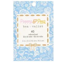American Crafts Poppy And Pear Notecard Pad 3"X4"-40 Sheets