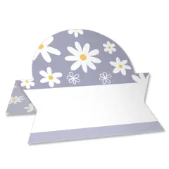 Big Dot of Happiness Purple Daisy Flowers - Floral Party Tent Buffet Card - Table Setting Name Place Cards - Set of 24