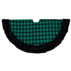 Northlight 48" Green and Black Plaid Christmas Tree Skirt