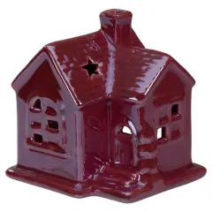 Northlight Ceramic House with Star Cutouts Christmas Decoration - 4" Pink