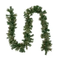 Northlight Pre-Lit Oregon Cashmere Pine Artificial Christmas Garland - 9' x 10" - Clear Lights Green