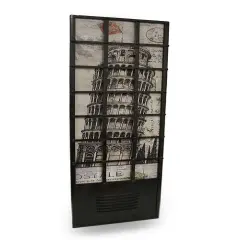 Leaning Tower of Pisa Postcard Motif Metal Wall Panel