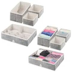 mDesign Fabric Nursery Divided Drawer Storage Bin