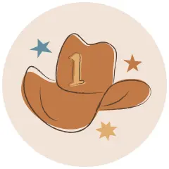 Big Dot of Happiness My First Rodeo - Little Cowboy 1st Birthday Party Circle Sticker Labels - 24 Count