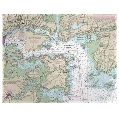 Betsy Drake Portsmouth Harbor, NH Nautical Map Place Mat Set of 4