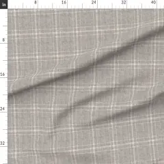 Various Fabrics by the Yard or Fat Quarter Grey Tartan Farmhouse Academia Plaid Large Neutral Scale Cottagecore Grandmillennial Custom Printed Fabric by Spoonflower