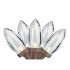 Northlight LED C9 Christmas Lights - Warm White - 16' Brown Wire - 25ct Clear