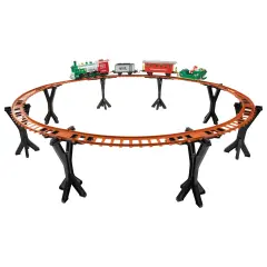 Northlight 36 Pc Battery Operated Lighted and Animated Train Set with Raised Track and Sound Red