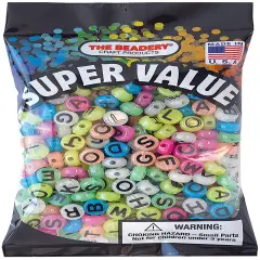 The Beadery Alphabet Beads 10mm-Glow-In-The-Dark