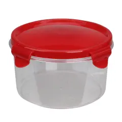 Avon 6" Resealable Sugar Storage Container with Attached Lid Red