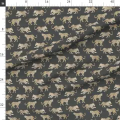 Various Fabrics by the Yard or Fat Quarter Watercolor Leopard Brown Black Whimsical Safari Chinoiserie Animal Print Custom Printed Fabric by Spoonflower