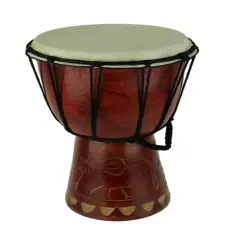 12 Inch Tall Carved Elephant Djembe Drum 6.5 Inch Diameter