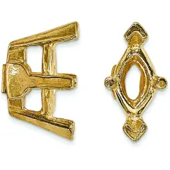 14K Gold 6 Prong Marquise V-End Setting 5x3mm