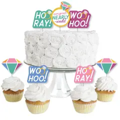 Big Dot of Happiness Just Engaged - Colorful - Dessert Cupcake Toppers - Engagement Party Clear Treat Picks - Set of 24