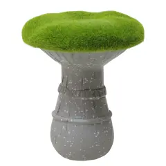Northlight 6.25" Faux Moss Mushroom Outdoor Garden Statue Green
