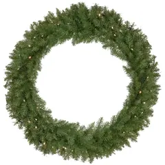 Northlight Pre-Lit Rockwood Pine Artificial Christmas Wreath - 36" - Warm White LED Lights Green