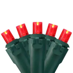 Northlight LED Wide Angle Christmas Lights - Red - 16.25' Green Wire - 50ct
