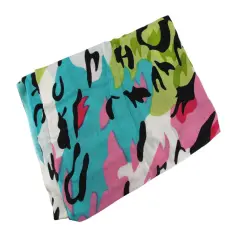 Splashes of Spring Colors Acrylic Leopard Print Scarf 70 in. X 26 in.