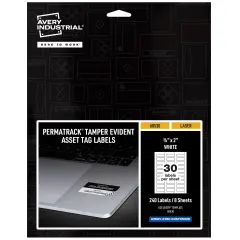Avery PermaTrack Tamper-Evident Asset Tag Labels, 3/4" x 2", 240 Asset Tags (60530)